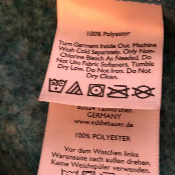 NEW Eddie Bauer Sz M Womens Fleece Pullover Sweater Drawstring Collar Turquoise - Picture 8 of 8